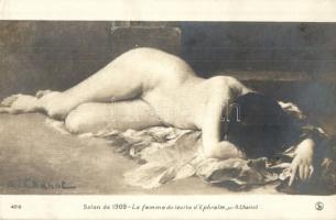 4 db régi enyhén erotikus hölgyek motívumlap / 4 pre-1945 slightly erotic ladies motive cards