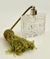 Ólomkristály parfümös üveg pumpával, csiszolt, hibátlan, 10 cm