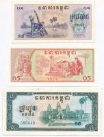 Kambodzsa 1975. 0,1R + 0,5R + 5R T:I-II- Cambodia 1975. 0,1 Riel + 0,5 Riel + 5 Riels C:UNC-VF Krause 18, 19, 21