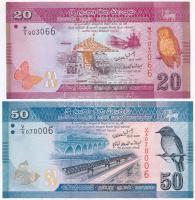 Srí Lanka 2010. 20R + 50R T:I,I- Sri Lanka 2010. 20 Rupees + 50 Rupees C:UNC,AU