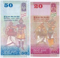 Srí Lanka 2010. 20R + 50R T:I,I-
Sri Lanka 2010. 20 Rupees + 50 Rupees C:UNC,AU
