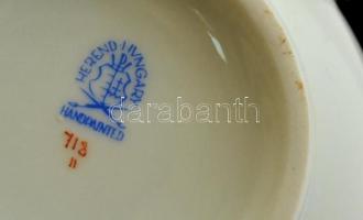 Herendi Apponyi mintás leveses csésze + alj (3 dl), kézzel festett, jelzett, hibátlan