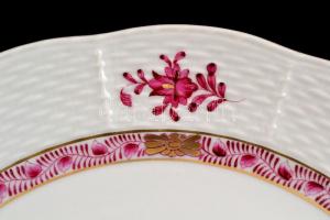 Herendi Apponyi mintás lapos tányér készlet (2 db), kézzel festett, jelzett, hibátlan, d:25,5 cm  (2...
