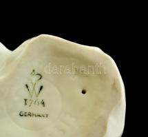 Wallendorf őzike, fehér mázas, jelzett, hibátlan, h: 19 cm, m:12 cm