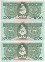 1983. november 10. 1000Ft "C" (3x) sorszámkövetők T:II szép, ropogós papír