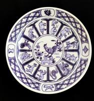 Matricás tálka a kínai horoszkóppal, jelzés nélkül, hibátlan, d:15,5 cm