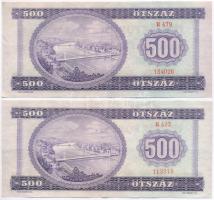 1969. 500Ft (2x) T:II szép, ropogós papír