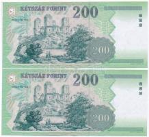 2004. 200Ft "FC" (2x) egyugrásos sorszámkövetők T:II szép, ropogós papír