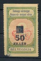1934 Kaposvár okmánybélyeg felülnyomással