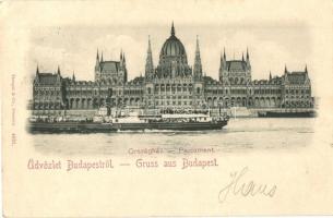 1898 Budapest V. Országház, Parlament, gőzhajó (EK)