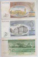 Észtország 1992. 1K + 2K + 25K T:III
Estonia 1992. 1 Kroon + 2 Krooni + 25 Krooni C:F
Krause 69, 7...