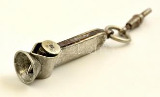 Régi szivarvágó, jelzett ezüst(Ag) borítással, h: 4 cm