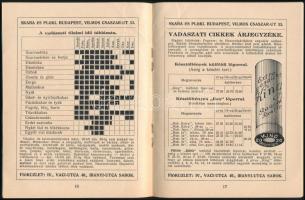 1934-1935 Vadásznaptár árjegyzékkel 1934-1935. Bp., Skaba és Plökl. Kiadói papírkötés,32 p