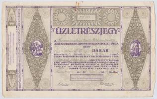 Kunszentmárton 1933. "Kunszentmárton és Vidéke Hitelszövetkezet mint az Országos Központi Hitelszövetkezet tagja" két üzletrészjegye összesen 80P-ről szelvényekkel T:III