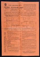 cca 1930-1940 Plökl Nándor, Bp., vadásztöltény prospektusa, hajtás mentén kis szakadással, ceruzás bejelöléssel