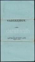 1942 Vadászjegy és vadászfegyverigazolvány, Ledniczky András kunszentmártoni telekkönyvvezető részér...
