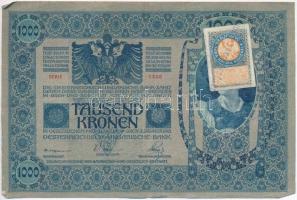 1902. 1000K szerb bélyeggel, hamis(?) felülbélyegzéssel T:II-