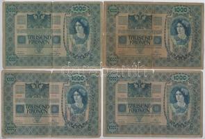 1902. 1000K (4x) hamis(?) szerb felülbélyegzéssel T:III,III-