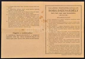 1948 Balatoni területhasználati horgászengedély, Badacsonytomaj, 1 db balatoni havi horgászbélyeggel...