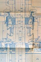 1909 Magyar Siemens-Schuckert Művek D54 jegyű motor fegyverzete és tengelye, tervrajz korabeli másol...