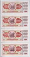 Jugoszlávia 1986. 100D (4x) sorszámkövetők T:II,II-
Yugoslavia 1986. 100 Dinara (4x) sequential ser...