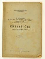 1935-1936 A szentesi M. Kir. Állami Horváth Mihály Gimnázium értesítője az 1935-1936. iskolai évről. Közzéteszi Járay Imre igazgató. Szentes, 1936, Szent Imre Nyomda (Bérlő Csernus Lukács Imre). Kiadói papírkötés, kissé foltos borítóval, 135 p.