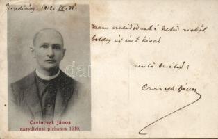 Nagydivina Czvincsek János plébános aláírva (Rb)