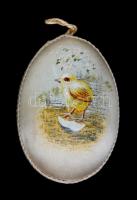 cca 1900 Kugler Henrik Gerbeaud kézzel festett selyem-papírmasé tojás doboz. Szép állapotban, belül márkajelzéssel, m:6 cm / ca 1900 candy box.