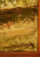 Szűcs János (1917-1995): Ősz, olaj, farost, jelzett, hátulján dedikációval, fa keretben, 49×59,5 cm