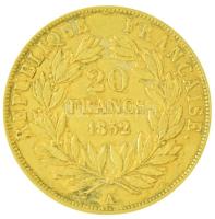Franciaország / Második Császárság 1852A 20Fr Au "III. Napóleon" (6,43g/0.900) T:2,2- kis ...