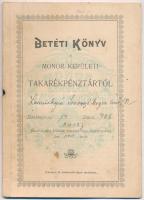 1917-1918. Monori Kerületi Takarékpénztár betéti könyve bejegyzésekkel T:II