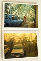 cca 1960-2000 24 db autós fénykép (családi képek, életképek, stb.), közte néhány motor is, kis albumba rendezve, különböző méretben