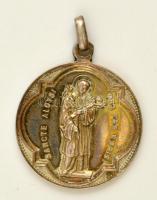 Ezüst(Ag) Szent Alajos / Szűz Mária medál, jelzett, d: 2,5 cm, nettó: 6,3 g