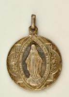 Ezüst(Ag) Szent Alajos / Szűz Mária medál, jelzett, d: 2,5 cm, nettó: 6,3 g