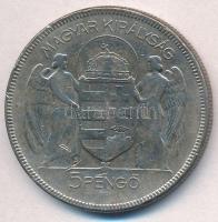 1930. 5P Ag "Horthy jobbra" T:3 patina, ph. 
Adamo P8