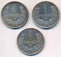 1937-1939. 1P Ag (3xklf) T:2 patina  Adamo P6