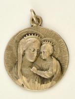 Ezüst(Ag) Szűz Mária medál, hátoldalán gravírozással, jelzés nélkül, d: 2 cm, nettó: 4,1 g