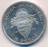 1938. 5P Ag "Szent István" T:2 kis patina 
Adamo P8.1