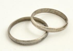 Ezüst(Ag) 2 db karikagyűrű, jelzett, méret: 60 és 65, nettó: 3,6 g