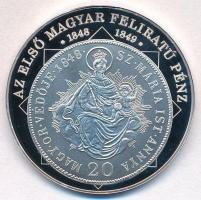 DN A magyar nemzet pénzérméi - Az első magyar feliratú pénz 1848-1849 Ag emlékérem (10,53g/0.999/35mm) T:PP kis patina
