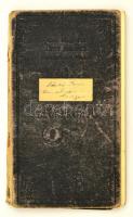 1930-1935 Liszt Ferenc Zeneművészeti Főiskola leckekönyve, az iskola tanárainak aláírásaival, köztük Hubay Jenő hegedűművész, Ádám Jenő és Siklós Albert zeneszerzők aláírásaival, fényképpel, 2 db 80f,2 db 50 f. 2 db 1 pengős okmánybélyegekkel, pecsétekkel, kopottas vászonkötésben, sérült gerinccel, kissé viseltes állapotban.