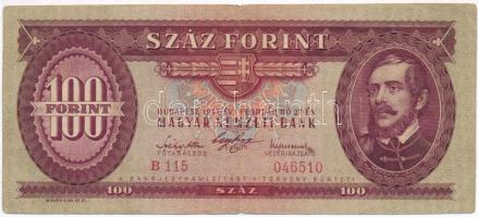 1947. 100Ft T:III Hungary 1947. 100 Forint C:F  Adamo F27