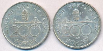 1993. 200Ft Ag "MNB" (2x) T:2