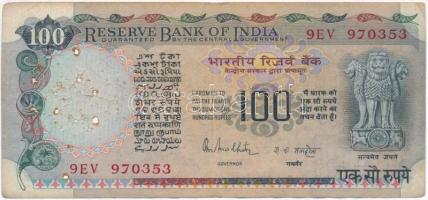 India DN (~1970) 100R T:IV ly. India ND (~1970) 100 Rupees C:G holes Krause 85A