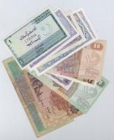 11db-os vegyes külföldi bankjegy tétel, közte Egyiptom, Bangladesh és Pakisztán T:I-III- tűly., kis szakadás 11pcs of various banknotes, including Egypt, Bangladesh and Pakistan C:UNC-VG needle holes, small tear