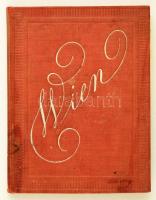 1890 Wien. Wien, Karlmann&Franke. Bécsi látképeket tartalmazó leporelló, 16 fotóval. Kiadói egészvászon-kötésben, a leporelló egy helyen szakadt, egy helyen szétvált, német nyelven, korabeli ajándékozási sorokkal, fotók mérete: 10x7 cm és 11x7 cm között./ 1890 Wien. Wien, Karlmann&Franke. Leporello with 16 photos. Linenbinding, with damaged laperollo, with contemporary gift writings, photo size: between 10x7 cm and 11x8 cm.