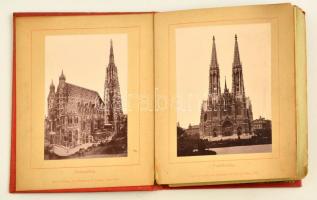 1890 Wien. Wien, Karlmann&Franke. Bécsi látképeket tartalmazó leporelló, 16 fotóval. Kiadói egés...