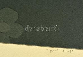 Egyed László (1953-): Cím nélkül. Szitanyomat, papír, foltos, jelzett, 28×35 cm