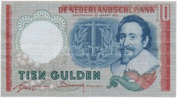Hollandia 1953. 10G T:III kopás Netherlands 1953. 10 Gulden C:F worn Krause 85