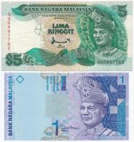 Malajzia 1989. 5R + 1998- 1R T:I,III Malaysia 1989. 5 Ringgit + 1998- 1 Ringgit C:AU,F Krause 28, 39